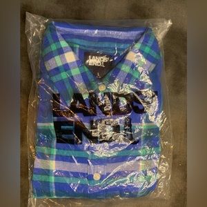 SOLD Lands End Flannel Boyfriend Shirt